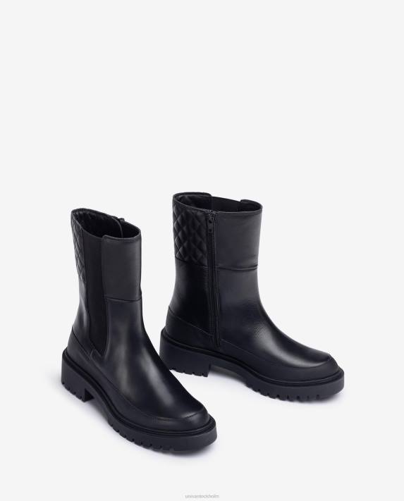 Unisa kvinnor svart ankelkänga med kil och spårsula 06DT916