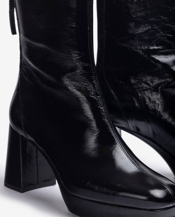 Unisa kvinnor svart ankelkänga med klack och plattform 06DT992