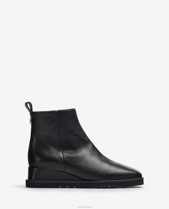 Unisa kvinnor svart ankelstövel i läder med kil 06DT911