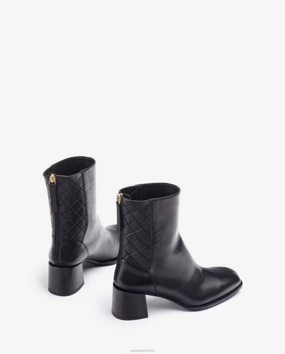 Unisa kvinnor svart ankelstövel med fyrkantig tå med bred klack 06DT990