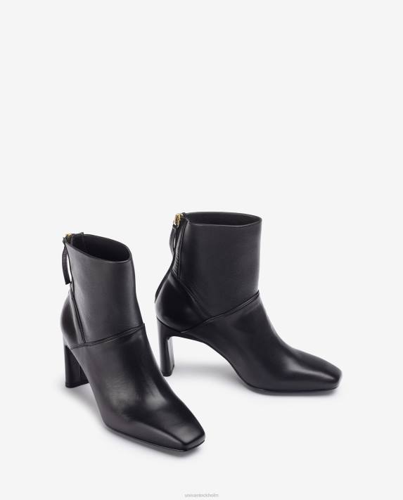 Unisa kvinnor svart ankelstövel med fyrkantig tå med hög klack 06DT1013