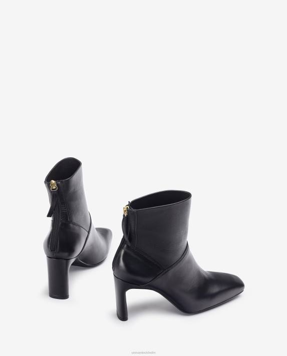 Unisa kvinnor svart ankelstövel med fyrkantig tå med hög klack 06DT1013