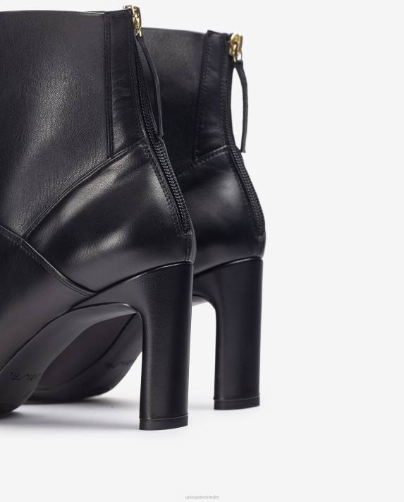 Unisa kvinnor svart ankelstövel med fyrkantig tå med hög klack 06DT1013