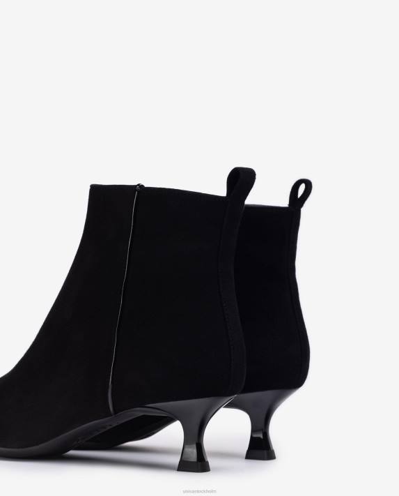Unisa kvinnor svart ankelstövel med spetsig tå med målad häl 06DT928