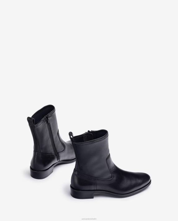 Unisa kvinnor svart enfärgad stövel med en elastisk kvartsöverlinje 06DT884