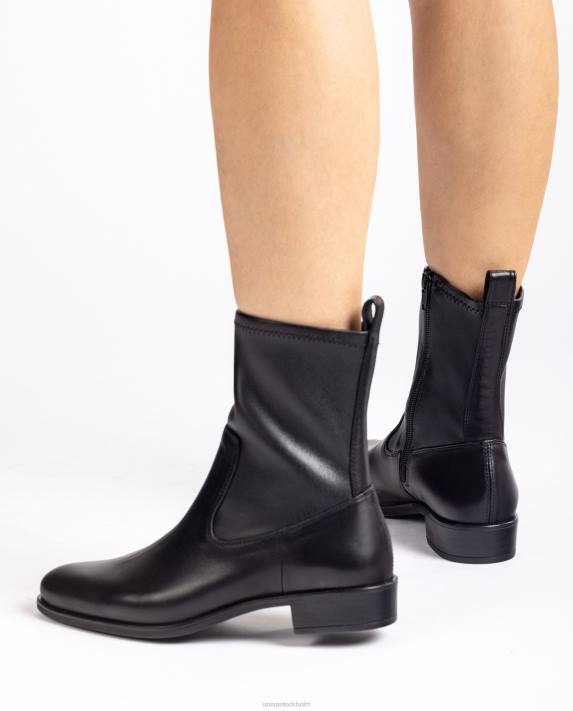 Unisa kvinnor svart enfärgad stövel med en elastisk kvartsöverlinje 06DT884