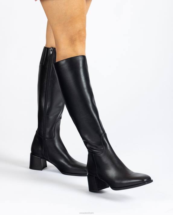 Unisa kvinnor svart fyrkantig stövel med bred klack 06DT1054