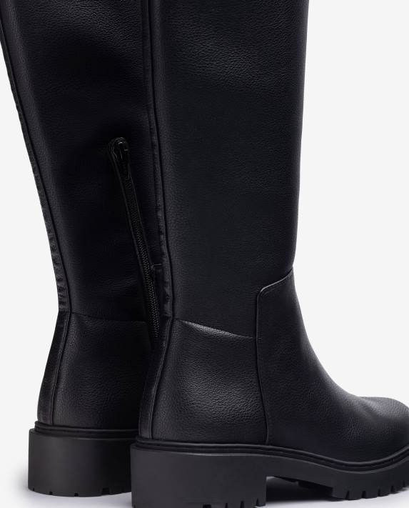 Unisa kvinnor svart lårstövel med spårsula 06DT1052