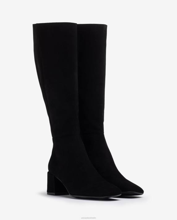 Unisa kvinnor svart stövel med bred klack 06DT1038