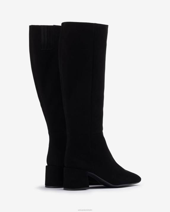 Unisa kvinnor svart stövel med bred klack 06DT1038