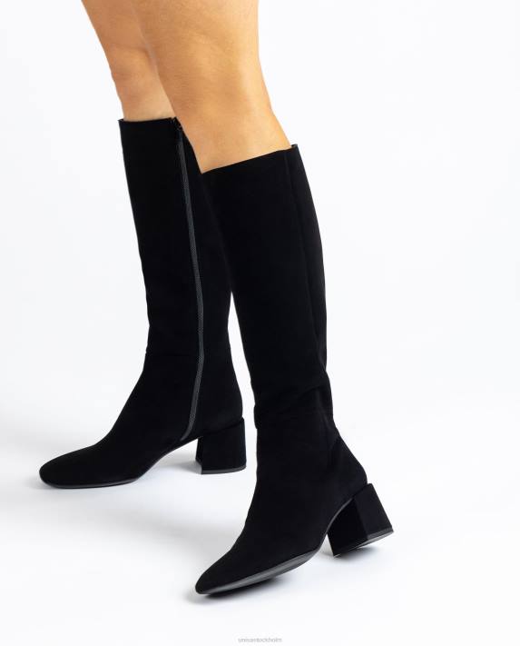 Unisa kvinnor svart stövel med bred klack 06DT1038