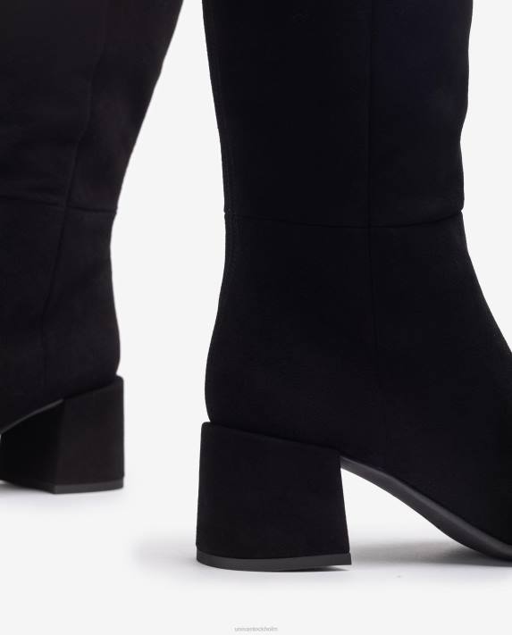 Unisa kvinnor svart stövel med bred klack 06DT1038