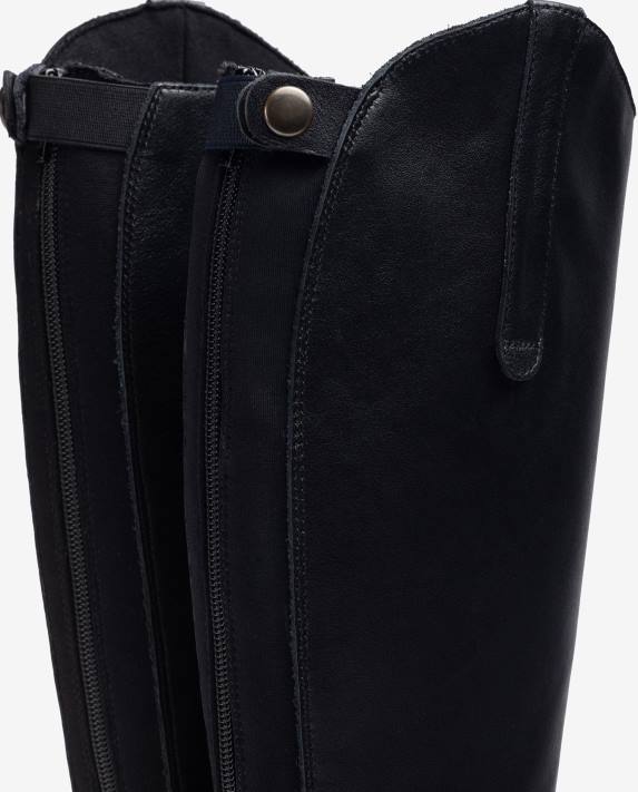 Unisa kvinnor svart stövel med dragkedja och kil baktill 06DT1021