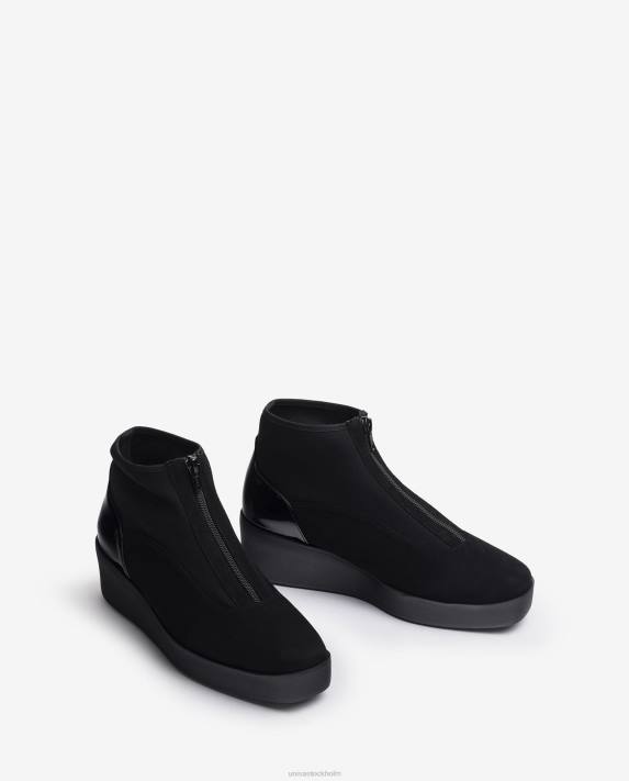 Unisa kvinnor svart superlätt ankelstövel med dragkedja 06DT899