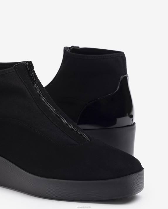 Unisa kvinnor svart superlätt ankelstövel med dragkedja 06DT899