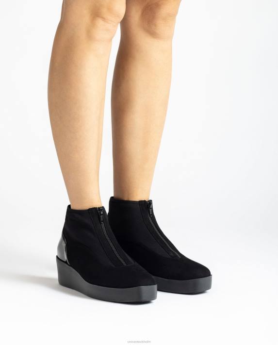 Unisa kvinnor svart superlätt ankelstövel med dragkedja 06DT899