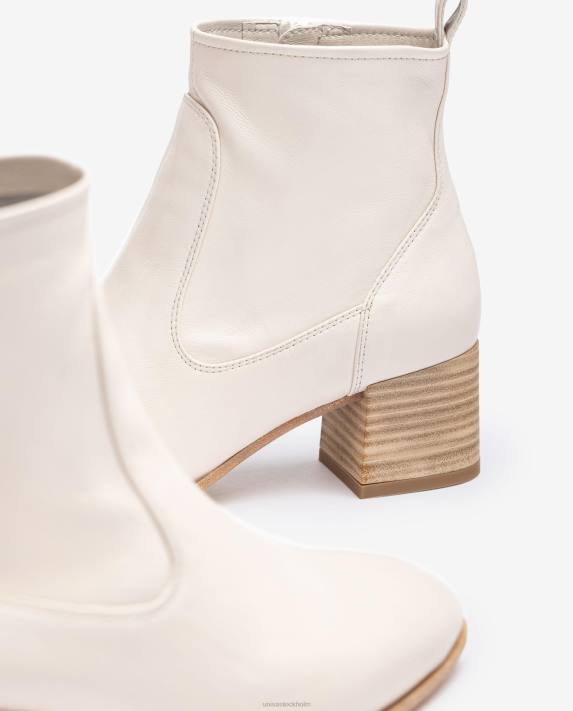 Unisa kvinnor vit ankelstövel i läder med klack 06DT846