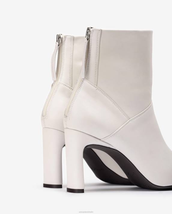 Unisa kvinnor vit ankelstövel med fyrkantig tå med hög klack 06DT1014