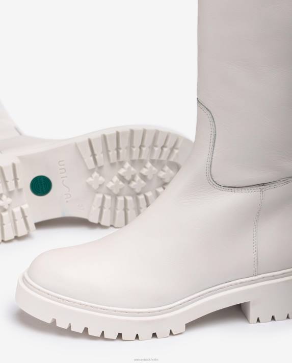 Unisa kvinnor vit läderkänga med spårsula 06DT1049