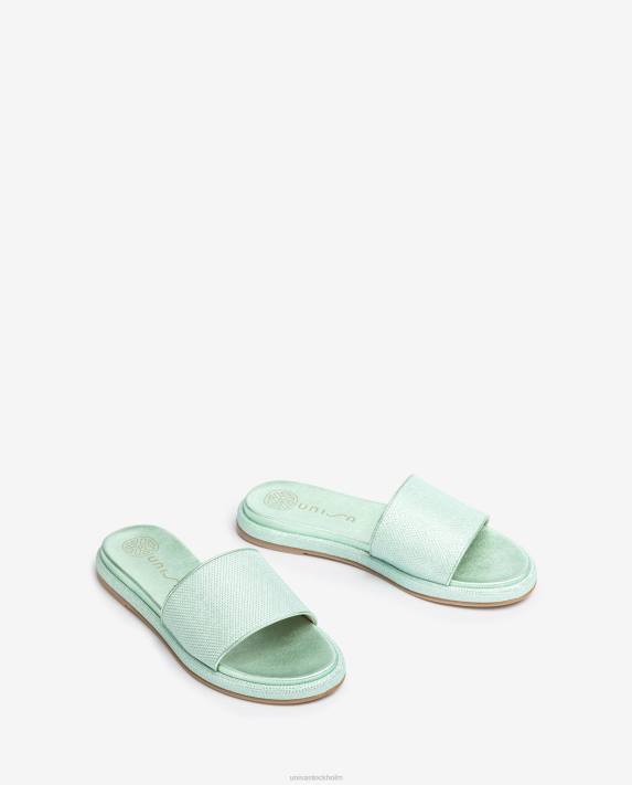 Unisa kvinnor blå platt sandal med bred vamp 06DT29