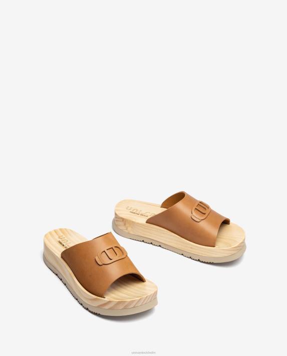 Unisa kvinnor brun sandal med träeffektsula 06DT351