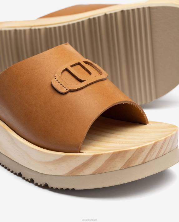 Unisa kvinnor brun sandal med träeffektsula 06DT351