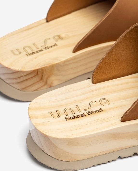 Unisa kvinnor brun sandal med träeffektsula 06DT351