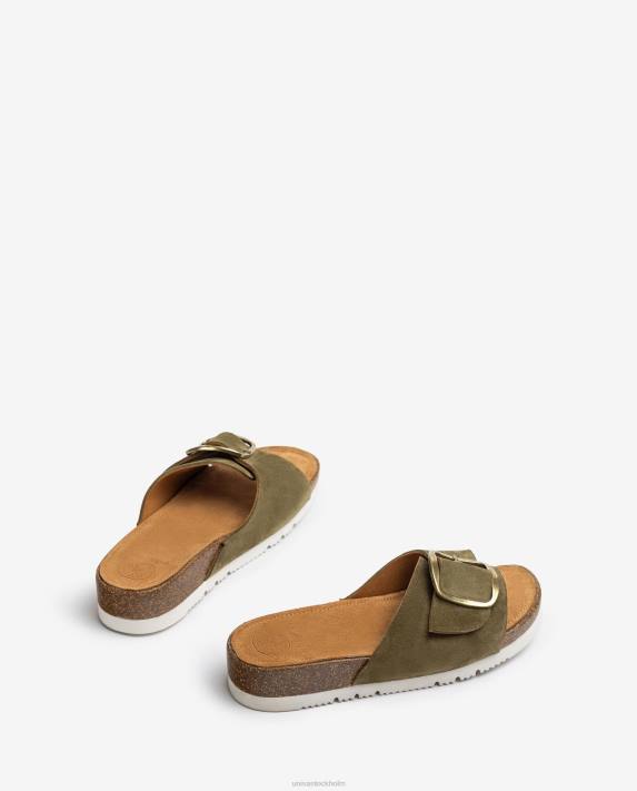 Unisa kvinnor grön mockasandal med spänne 06DT326