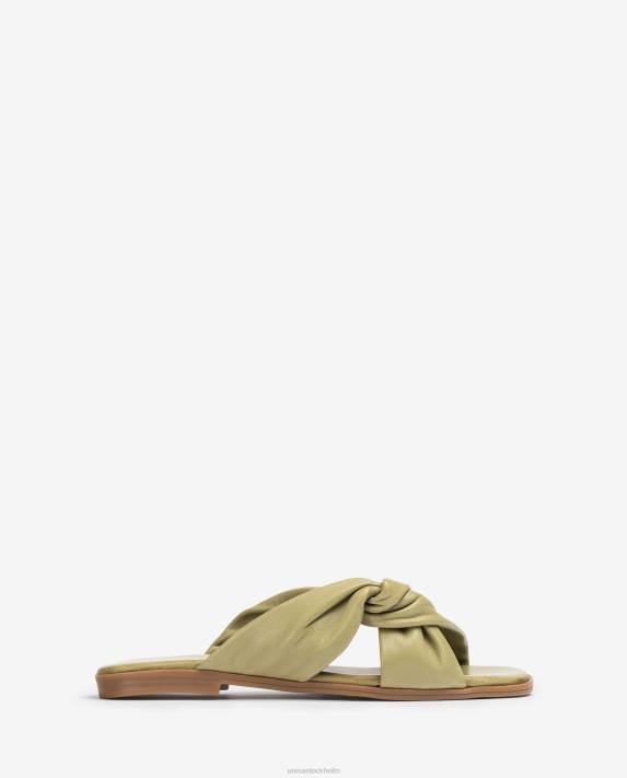 Unisa kvinnor grön platt sandal med korsband 06DT64