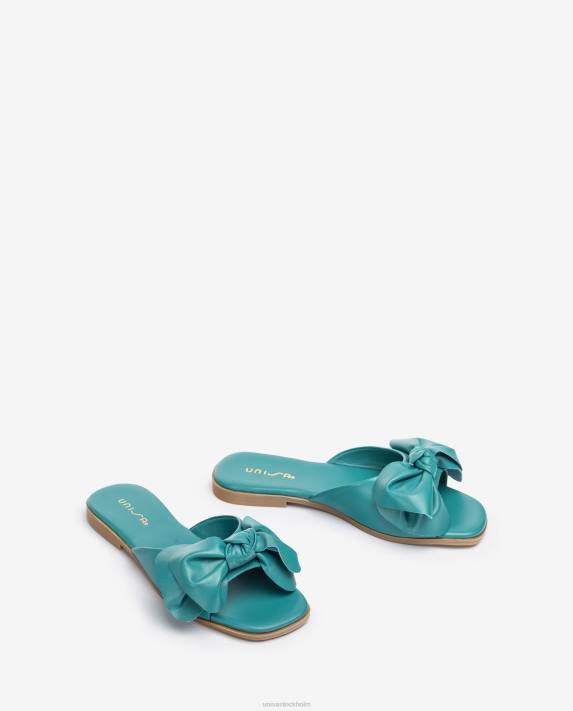 Unisa kvinnor grön platt sandal med rosett 06DT108