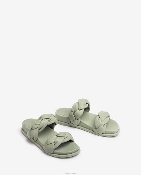 Unisa kvinnor grön sandal med flätade remmar 06DT389
