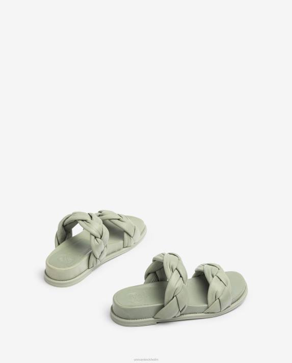 Unisa kvinnor grön sandal med flätade remmar 06DT389