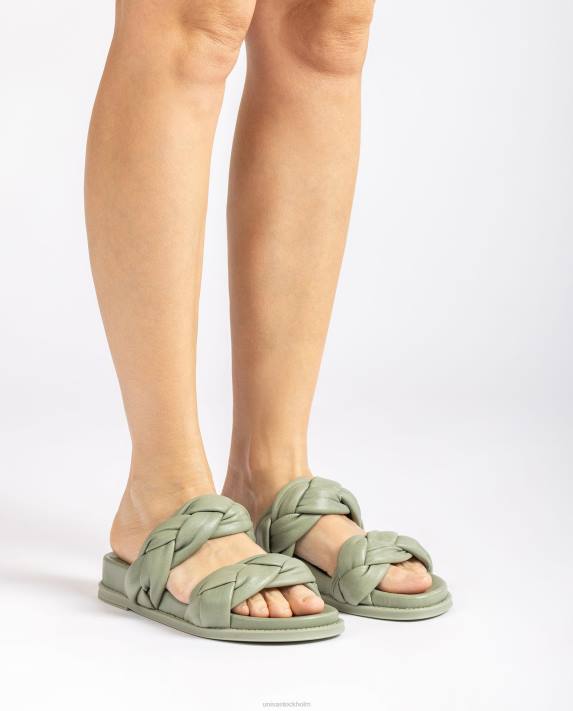 Unisa kvinnor grön sandal med flätade remmar 06DT389
