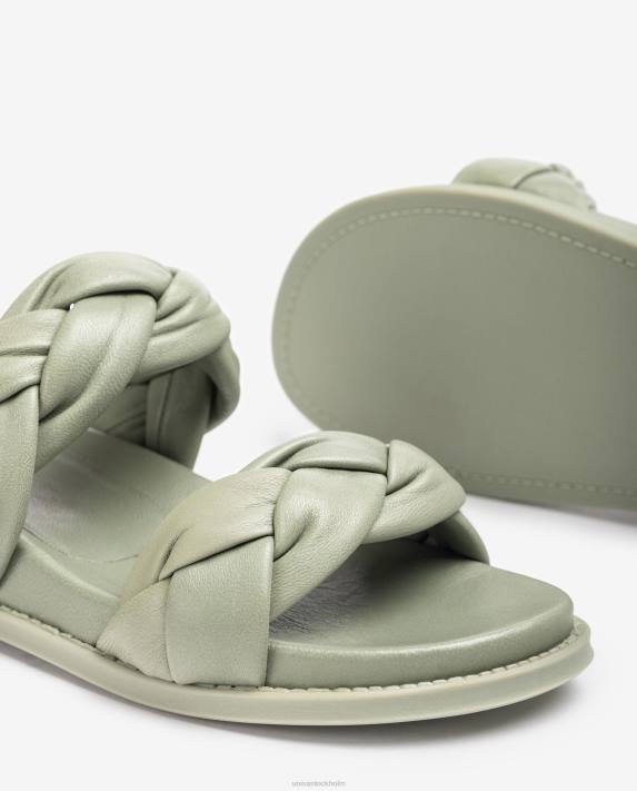 Unisa kvinnor grön sandal med flätade remmar 06DT389