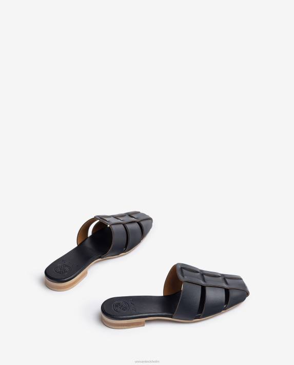 Unisa kvinnor svart sandal i perforerad läder 06DT397