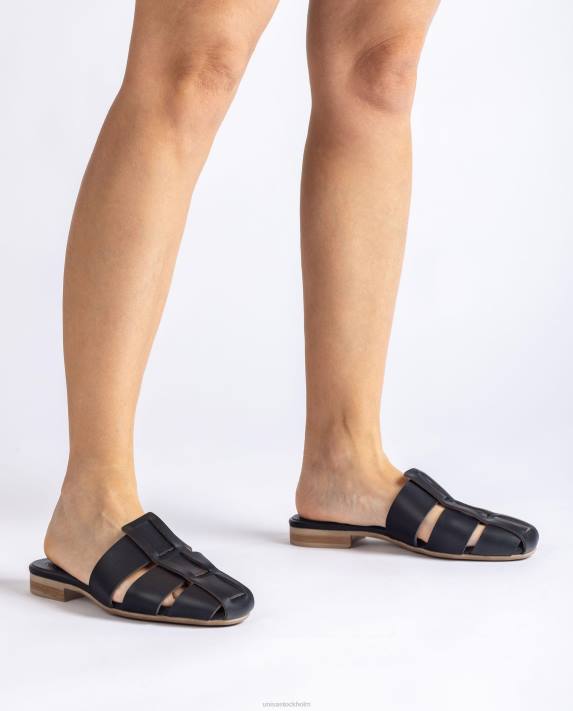 Unisa kvinnor svart sandal i perforerad läder 06DT397