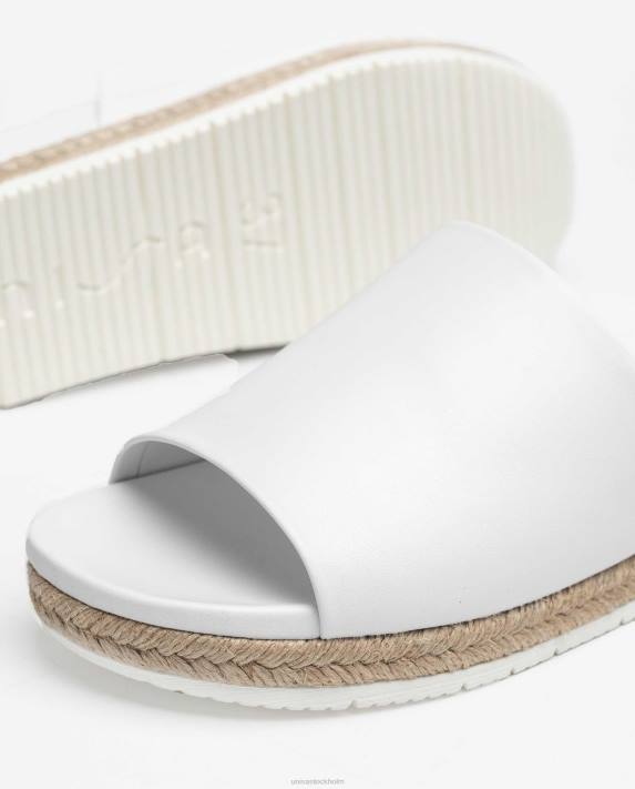Unisa kvinnor vit läder och jute sandaler 06DT425