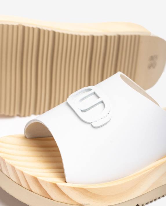 Unisa kvinnor vit sandal med träeffektsula 06DT352
