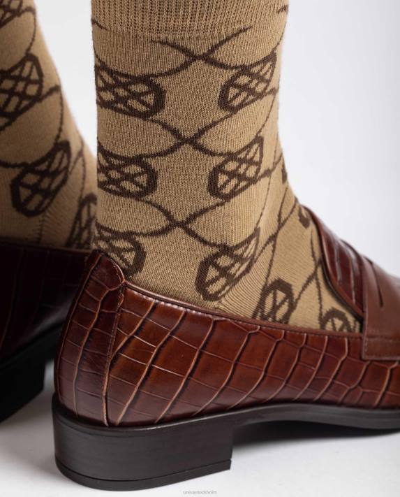 Unisa kvinnor brun strumpor i ekologisk bomull 06DT1087