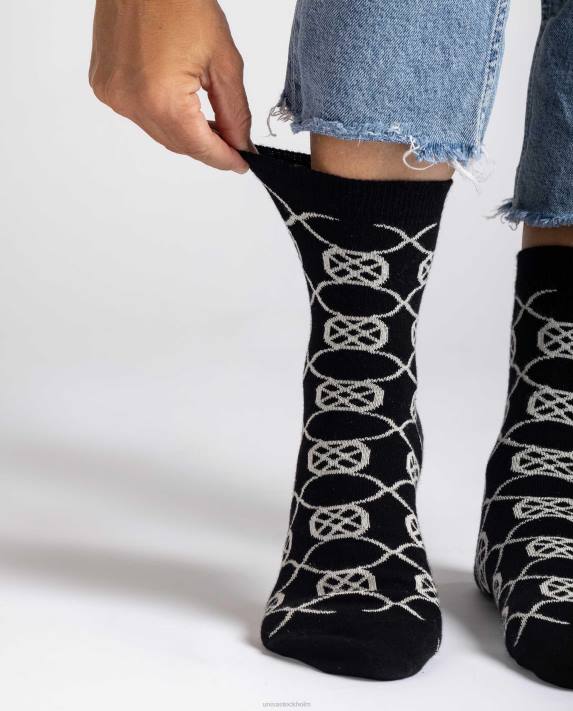 Unisa kvinnor svart strumpor i ekologisk bomull 06DT1088